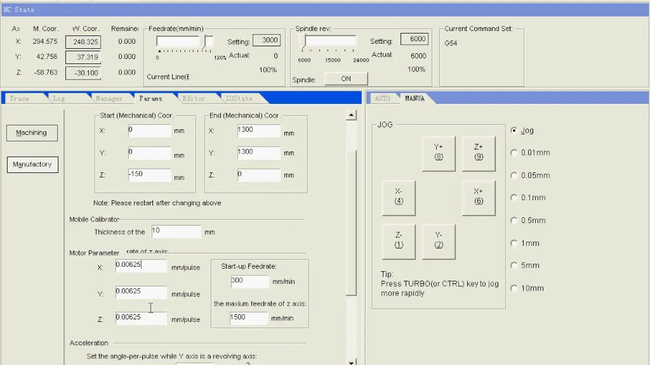 NcStudio software interface