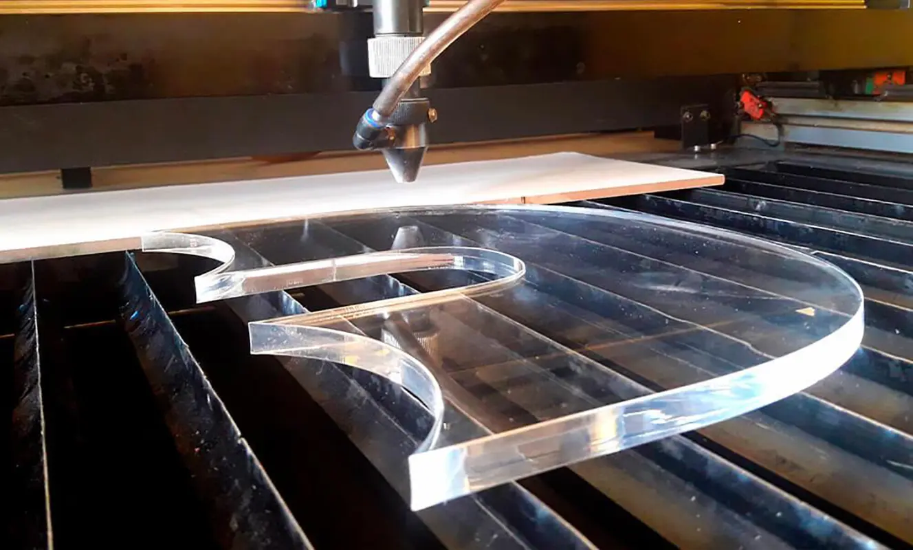 CO2 laser cutting machines are used for cutting acrylic CO2 laser cutting machine cutting acrylic sheets with smooth edges and precise details