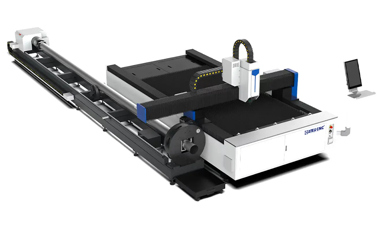 Fiber Laser Sheet & Tube Cutting Machine Fiber laser sheet and tube cutting machine designed for precise and efficient cutting of metal sheets, pipes and tubes, suitable for versatile metal fabrication applications.