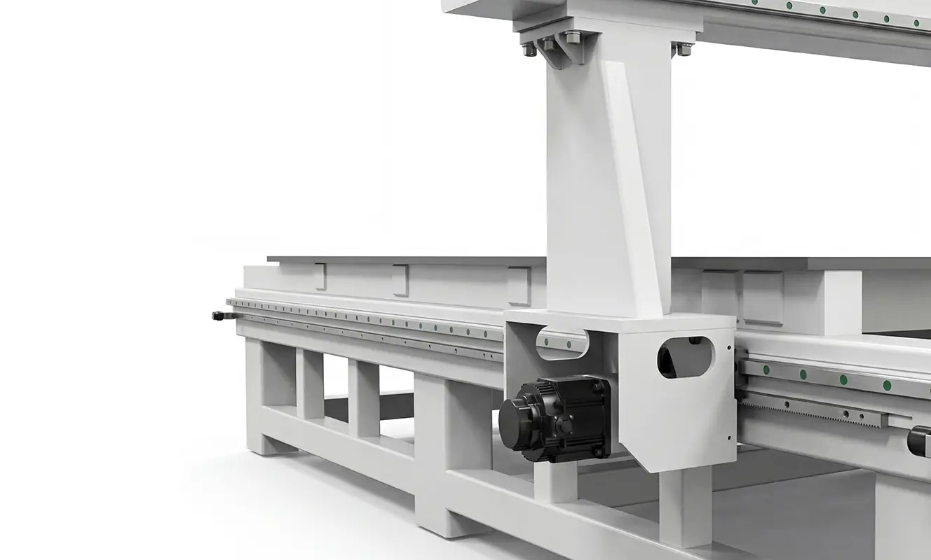 CNC router bed support column A stable mechanical platform provides a stronger foundation for the machine, helping maintain repeatable machining performance while reducing the effects of vibration and unnecessary movement during cutting.