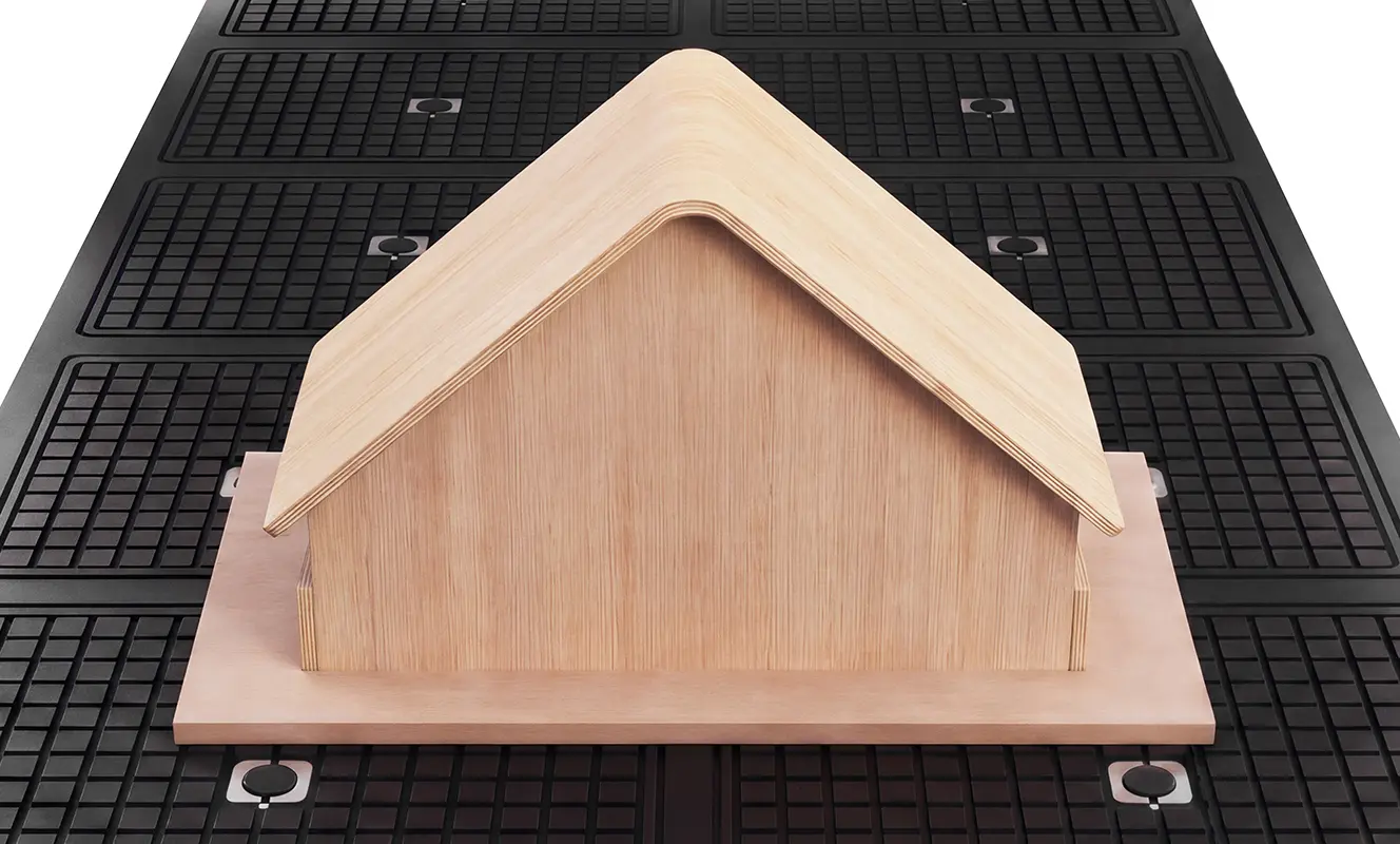 CNC router sample Spire CNC router's swing head enables machining of complex curved surfaces.