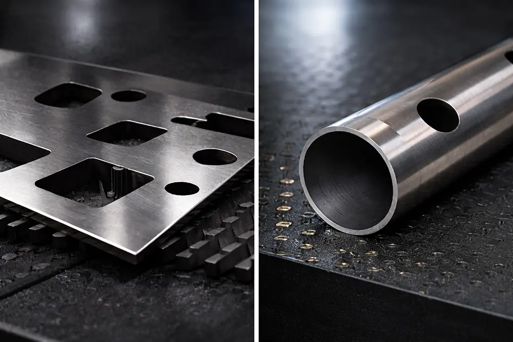 Laser cutting matel