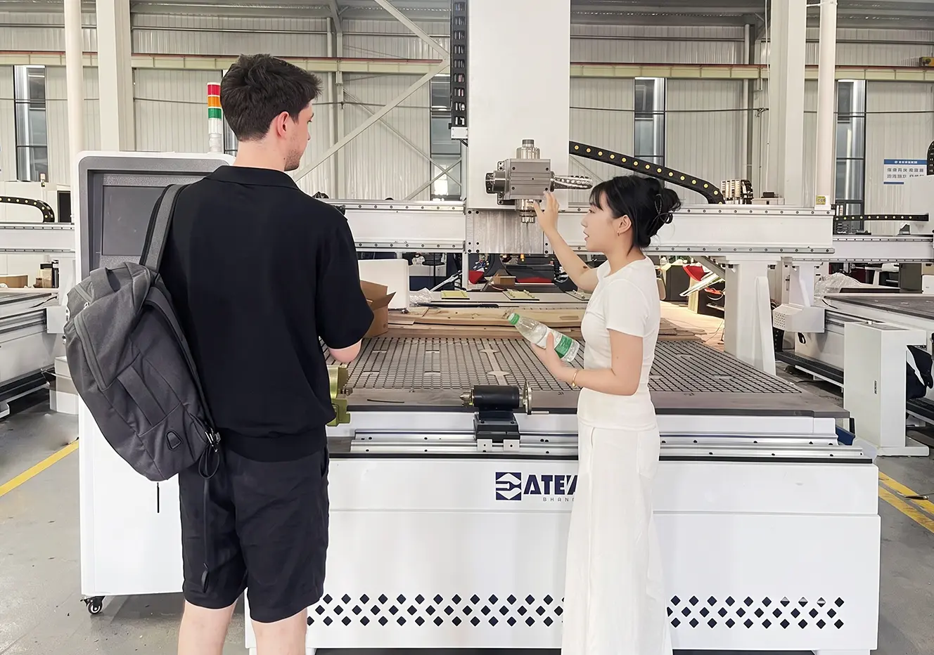 The CATEKCNC team introduces the machine to a Turkish customer