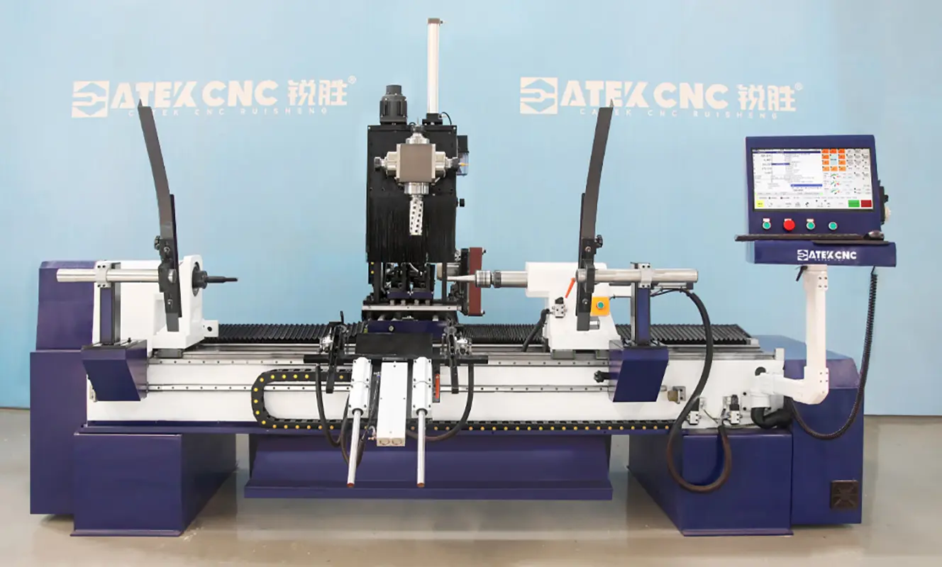 5 Axis CNC Wood Lathe for Chair Components 5 axis CNC wood lathe for machining chair legs, wooden columns, posts, and other irregular furniture components with turning, milling, carving, and drilling capabilities.