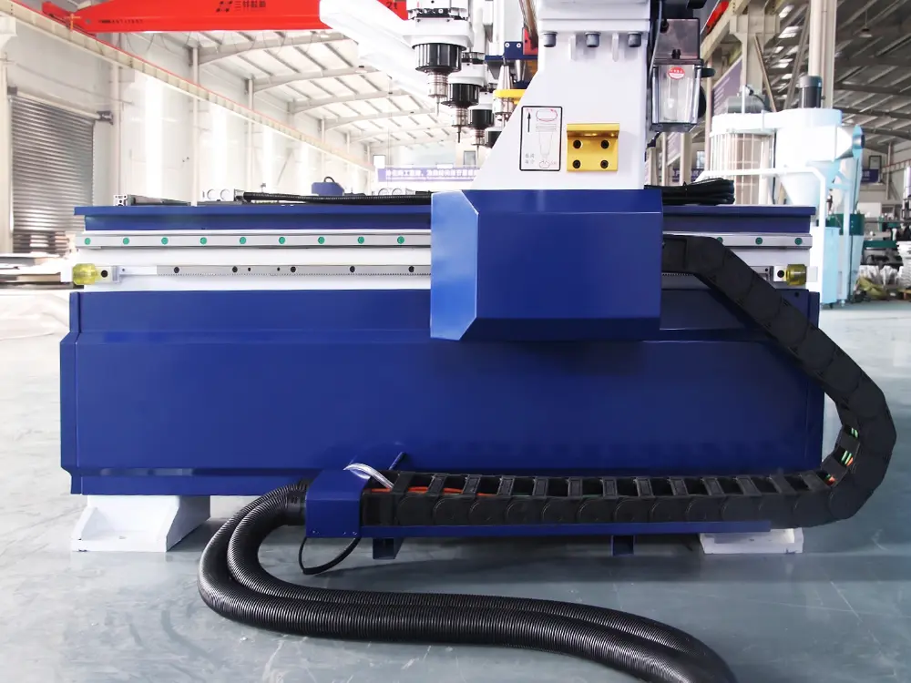 Cable carrier system Cable carrier system of the 4-station ATC CNC wood router