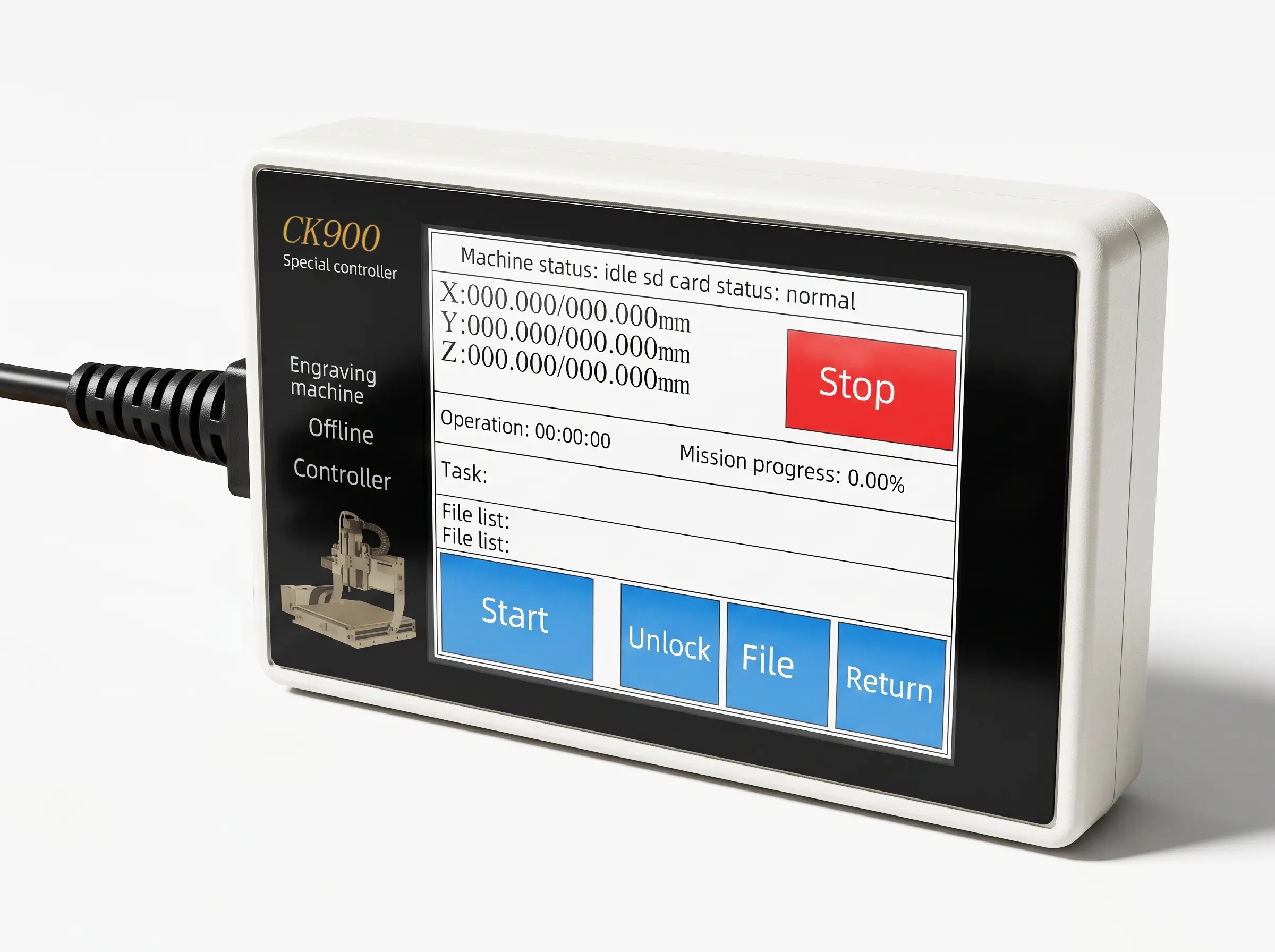 Optional GRBL Offline Controller GRBL offline controller for CNC router allowing standalone operation, program transfer, and easy control during machining