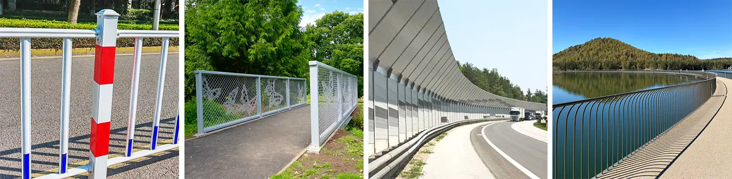 Applications of the fiber laser sheet and tube cutting machines in the municipal guardrail industry: road guardrails, landscape fences, road safety barriers, etc. Applications of the fiber laser sheet and tube cutting machines in the municipal guardrail industry: road guardrails, landscape fences, road safety barriers, etc.