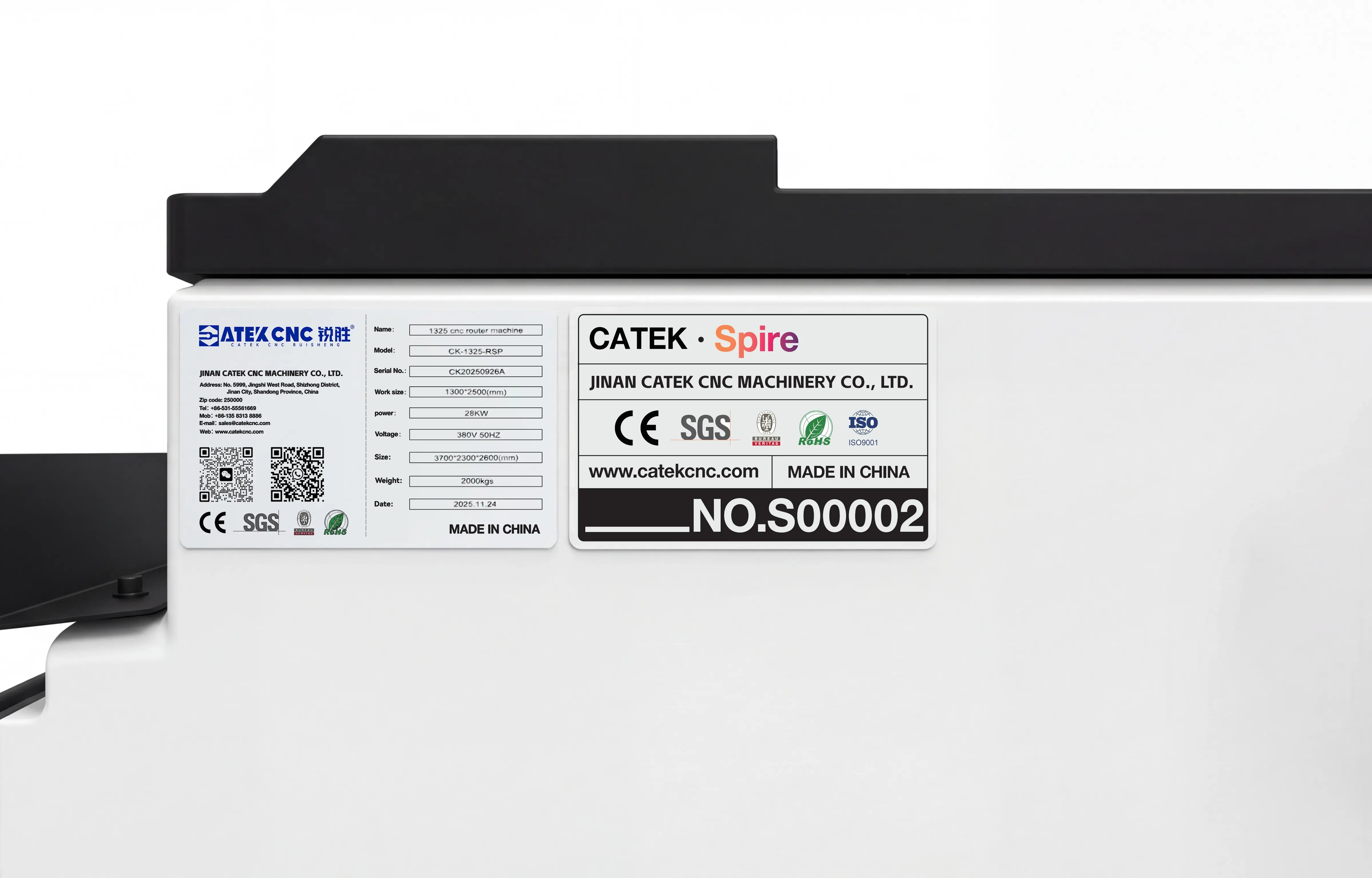 Spire series exclusive serial number for Spire 1325 linear ATC CNC wood router