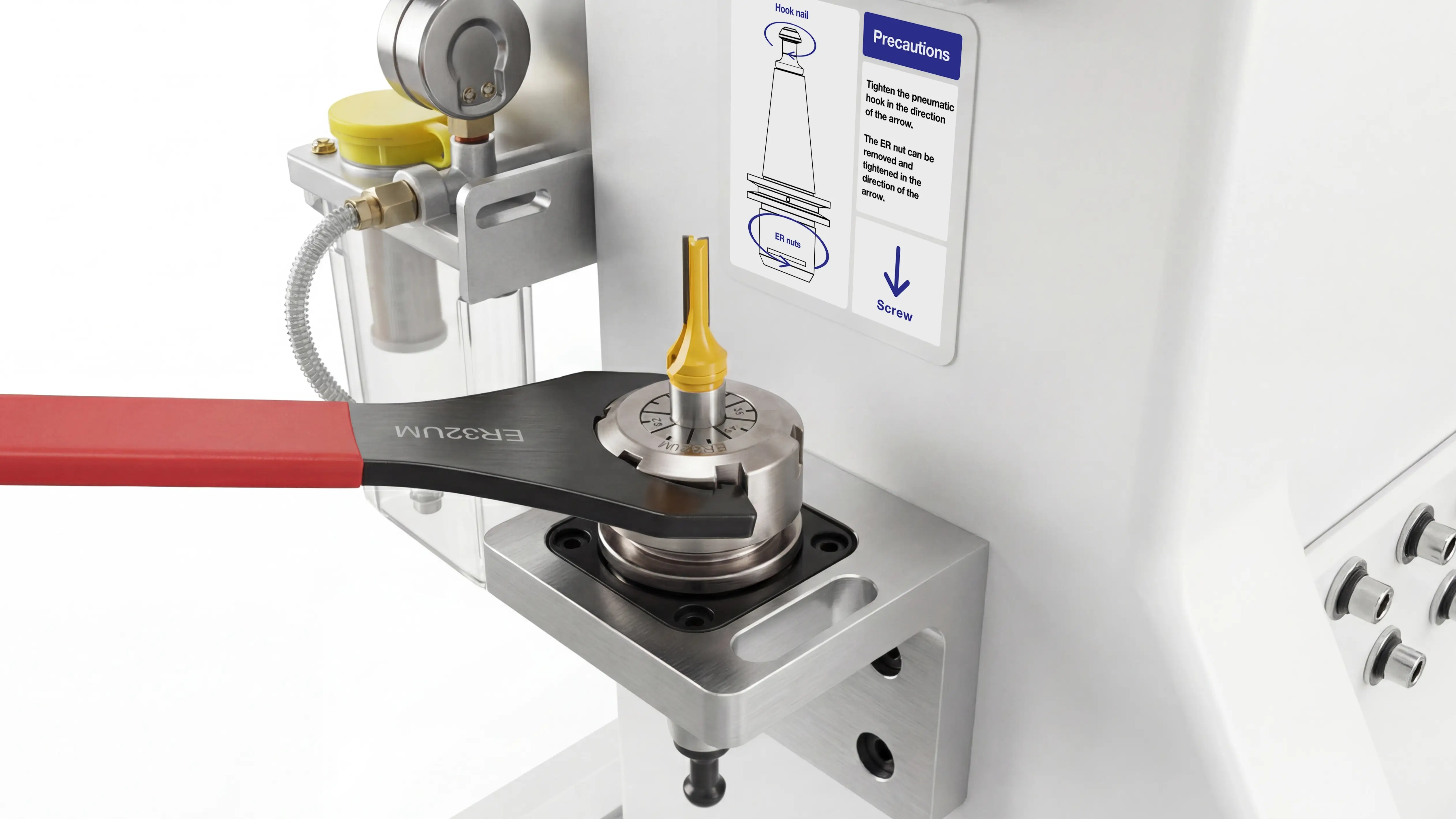 ISO tool holder disassembly station for Spire 1325 ATC CNC router