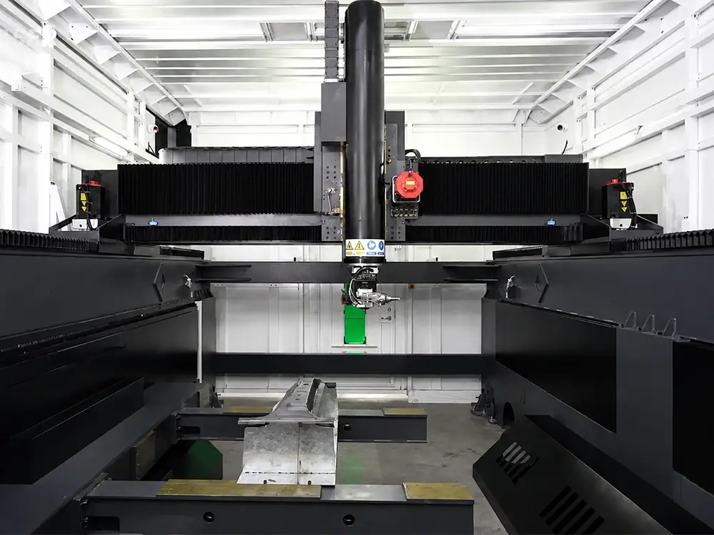 Machine bed Machine bed of the 3D 5-axis fiber laser cutting machine with rotary exchange worktable