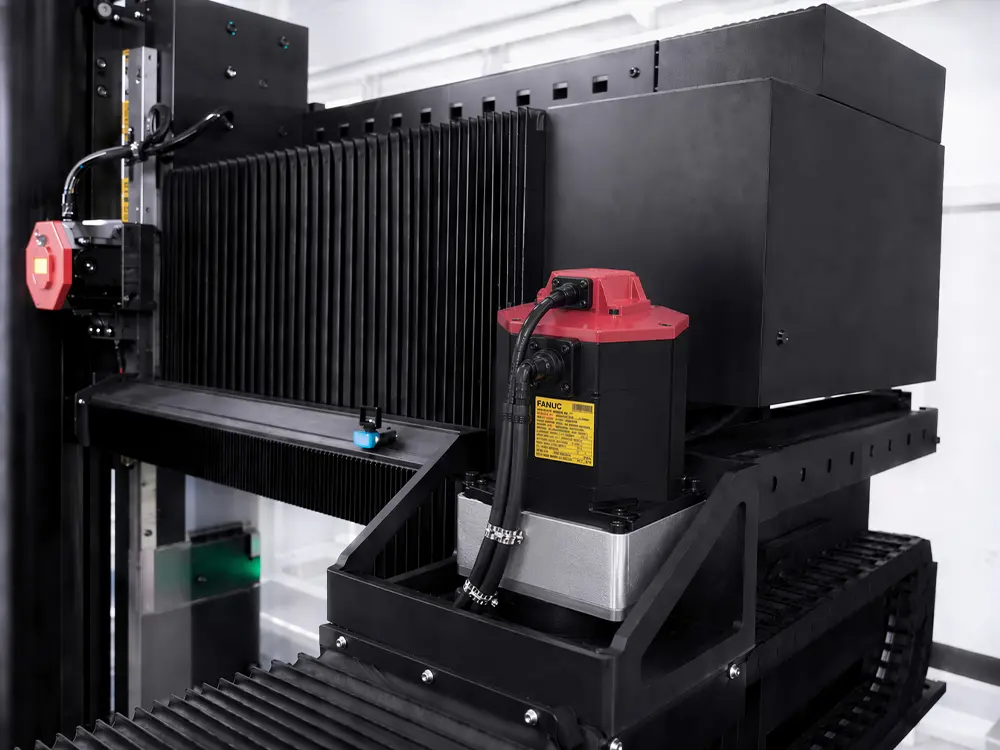 Y-axis FANUC servo motor Y-axis FANUC servo motor of the 3D 5-axis fiber laser cutting machine with rotary exchange worktable