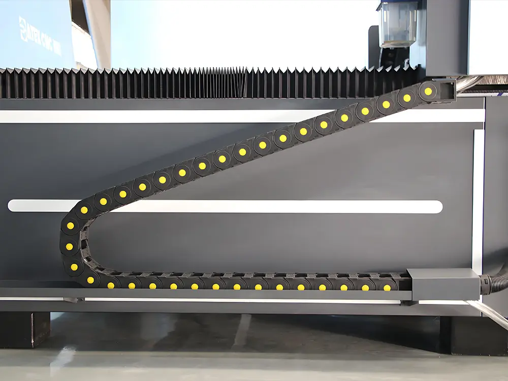 Reinforced cable carrier for CNC stone router