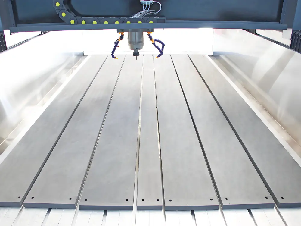 Aluminum T-slot table for CNC stone router