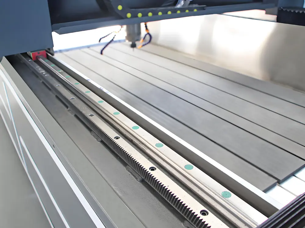 HIWIN 30mm linear guideways and YYC helical racks for CNC stone router