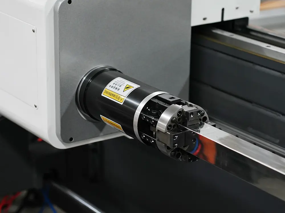 Rear chuck Rear chuck of the 2-chuck fiber laser tube cutting machine with feeding system