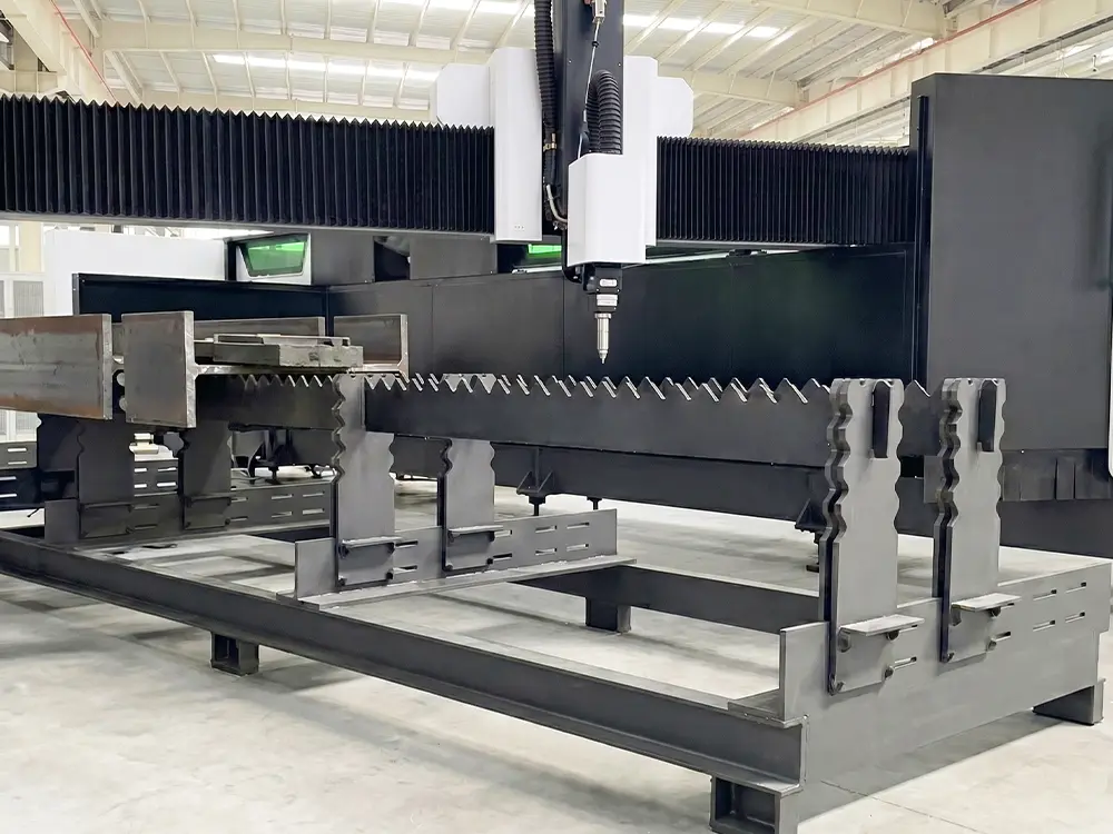 Large-span profile support unit Large-span profile support unit of the CK-13033-GRH large-scale all-in-one fiber laser cutting machine