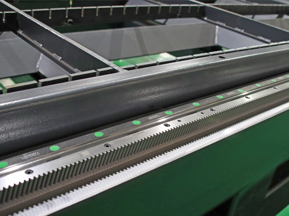 HIWIN guideways (Taiwan) and YYC ground helical gears/racks