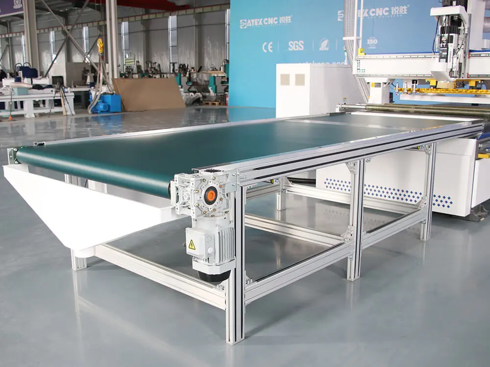 Conveyor-type automatic unloading table of ATC CNC nesting machine