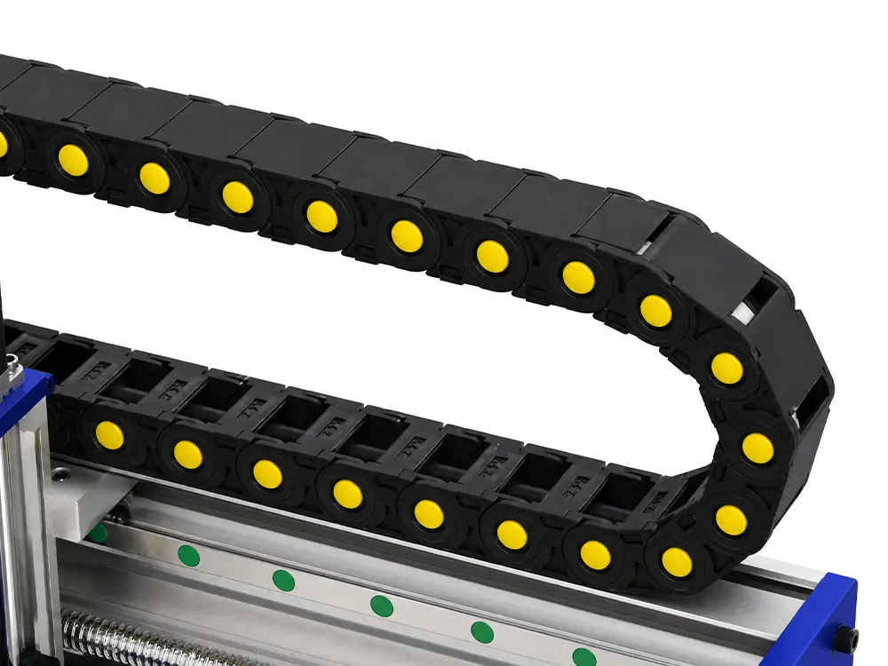 Cable Drag Chain System Desktop CNC router with cable drag chain system for stable machine operation and wire protection