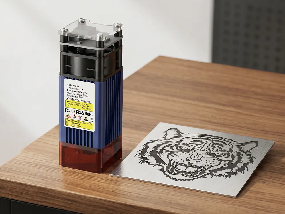 Laser Module Laser module for a desktop CNC router used for engraving wood, acrylic, leather, and plastic