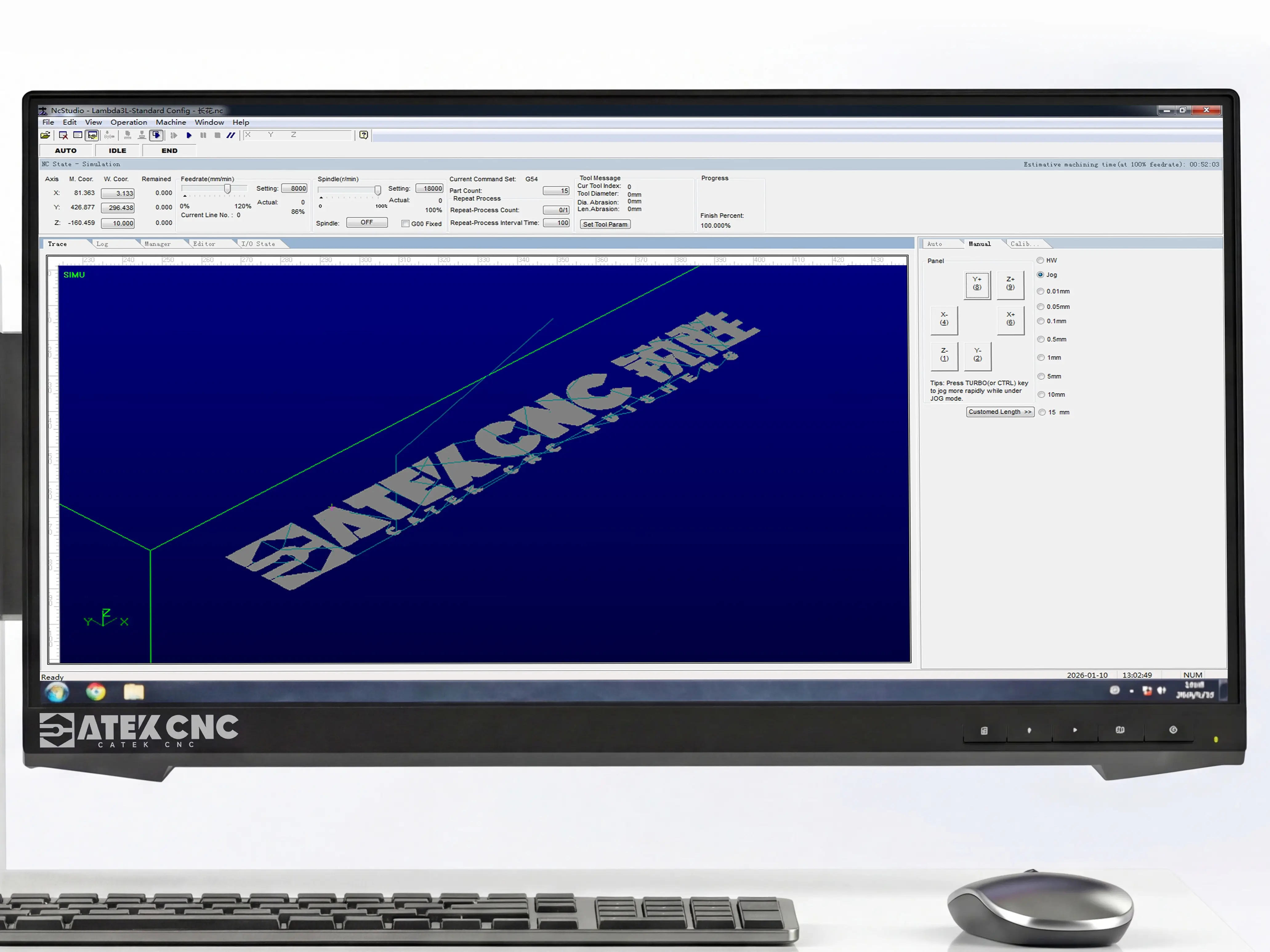 The software interface of Weihong PM95A CNC system for Spire 1520 CNC router