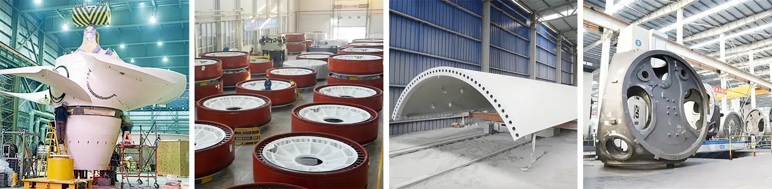 Application of the laser-flame hybrid cutting machine in the wind power industry: cutting turbines, tower sections, tower connecting components, etc. Application of the laser-flame hybrid cutting machine in the wind power industry: cutting turbines, tower sections, tower connecting components, etc.