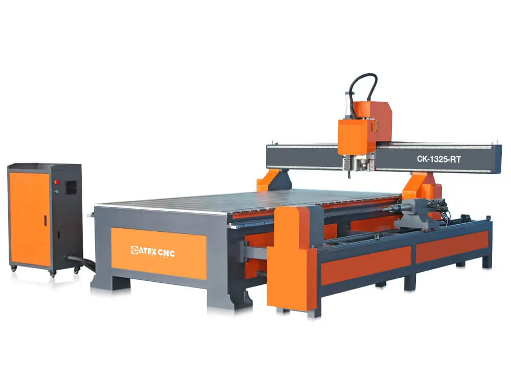 CNC wood router with 4th axis and turning tools CNC wood router with 4th axis and turning tools