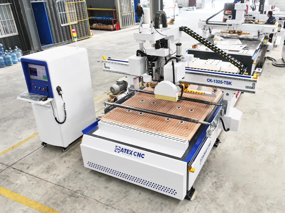 4x8ft ATC Linear CNC Router with 4-Axis Saw Blade, Oscillating Tool, and Vision System