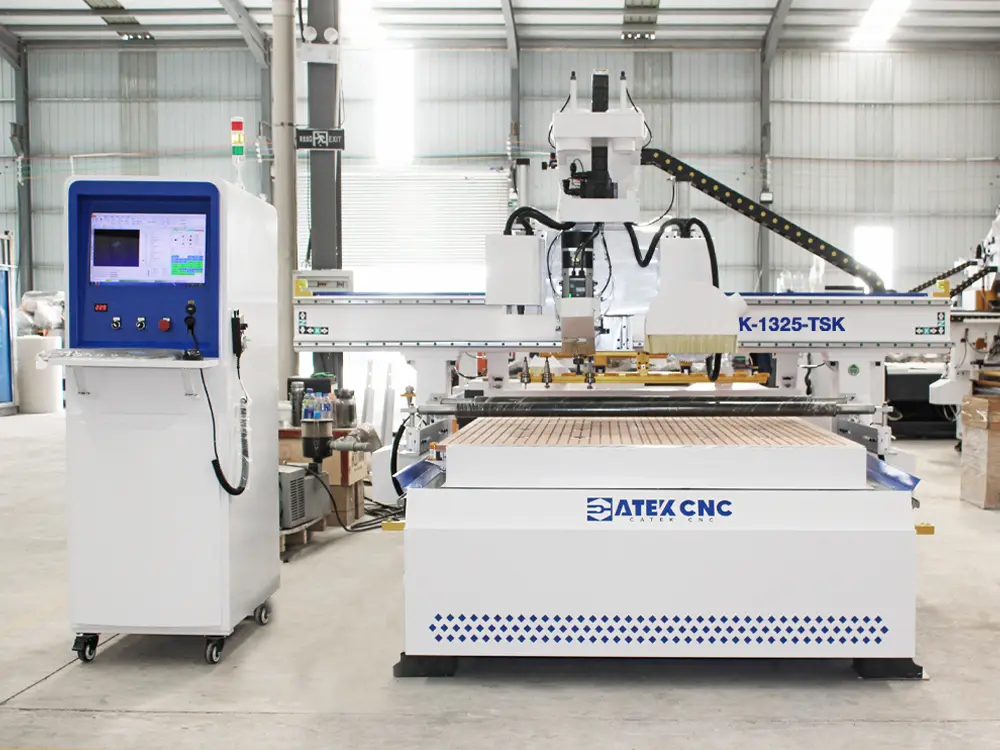 4x8ft ATC Linear CNC Router with 4-Axis Saw Blade, Oscillating Tool, and Vision System