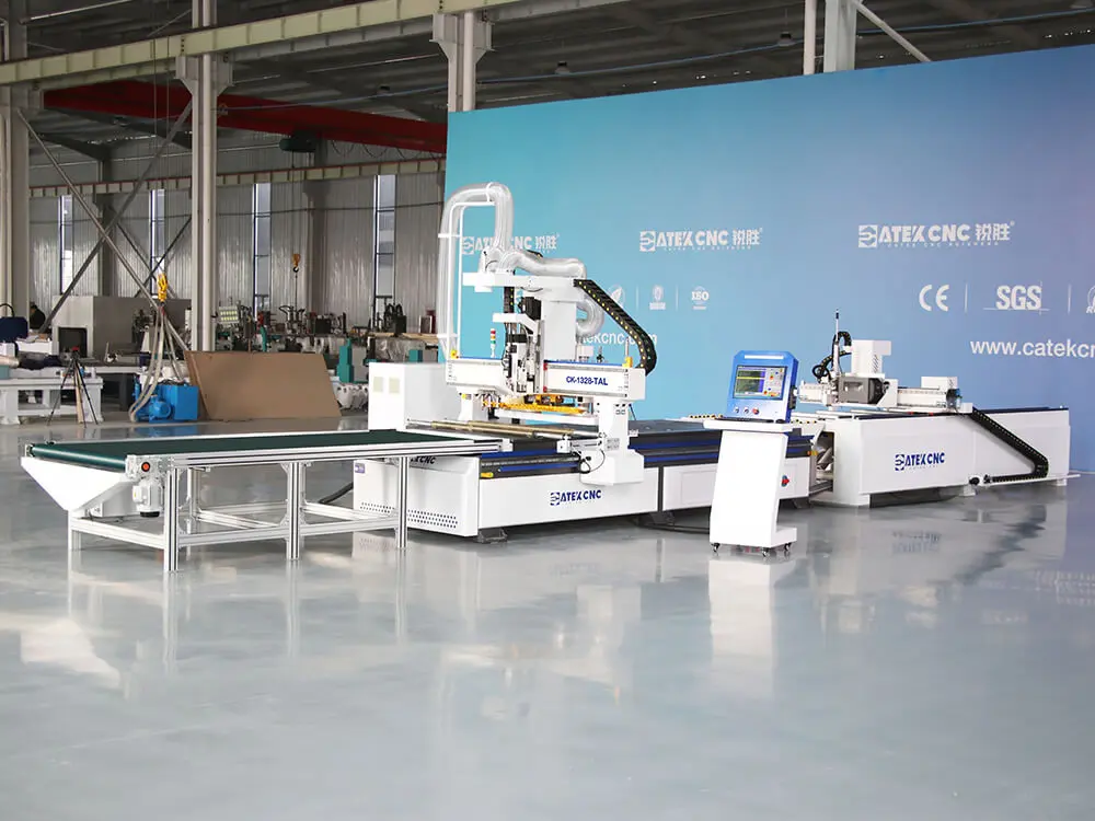 4x9 Linear ATC CNC Router with Automatic Loading & Unloading and Honeywell Labeling Machine