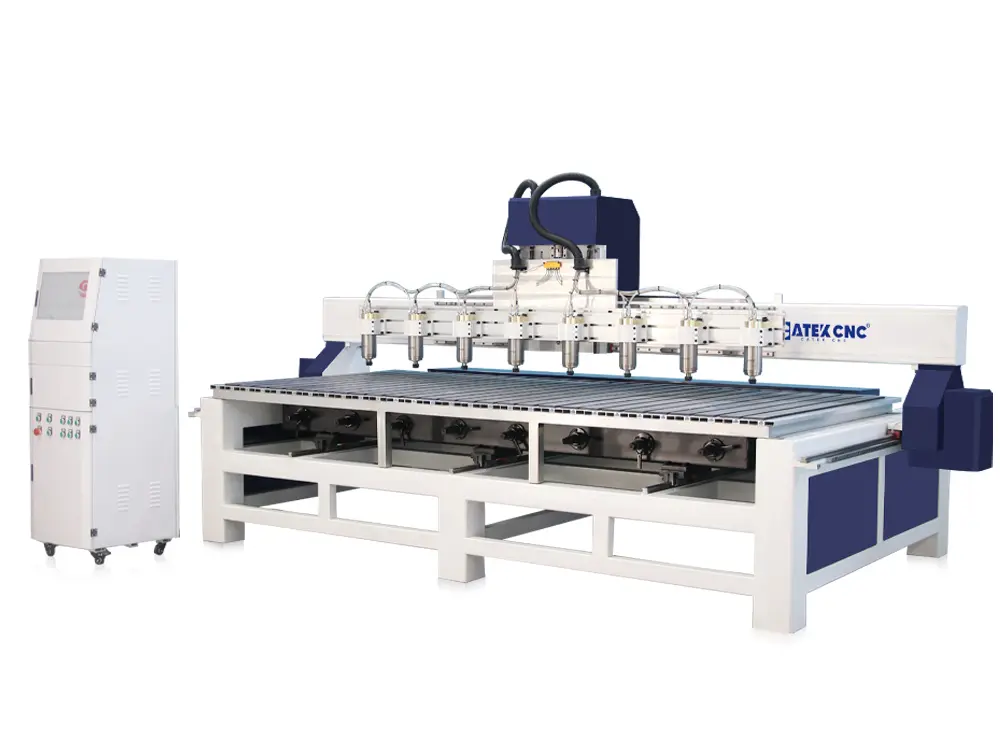 The High-Efficiency 8-Station 3D & 2D Integrated CNC Router