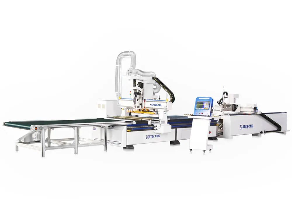 4x9 Linear ATC CNC Router with Automatic Loading & Unloading and Honeywell Labeling Machine