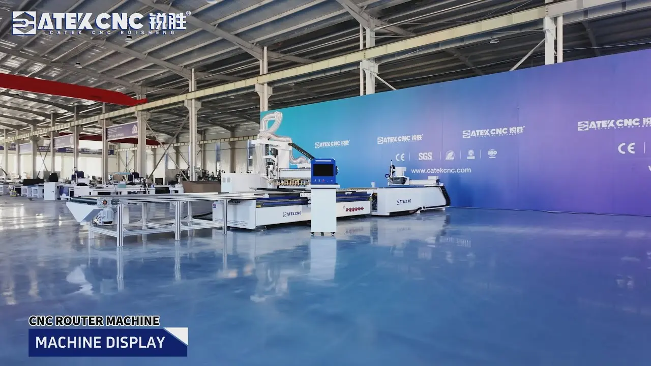 4x9 Linear ATC CNC Router with Automatic Loading & Unloading and Honeywell Labeling Machine