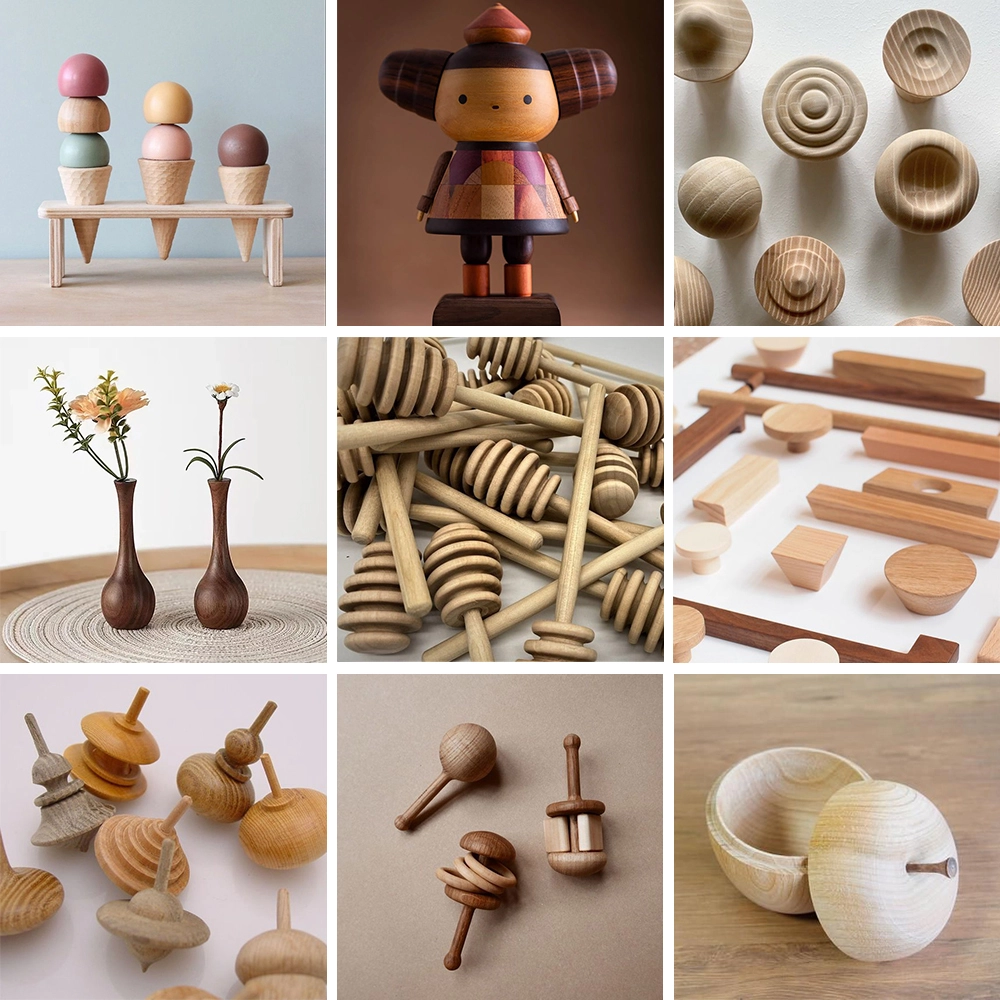 Mini crafts wood lathe can process wooden toys, wooden puppets, wooden handles, wooden vases, wooden honey dipper stick,spinning tops, wooden bowls, etc.