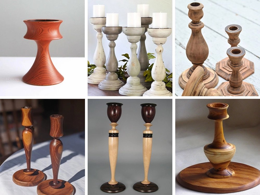 Mini CNC wood lathe can process all kinds of candle holders