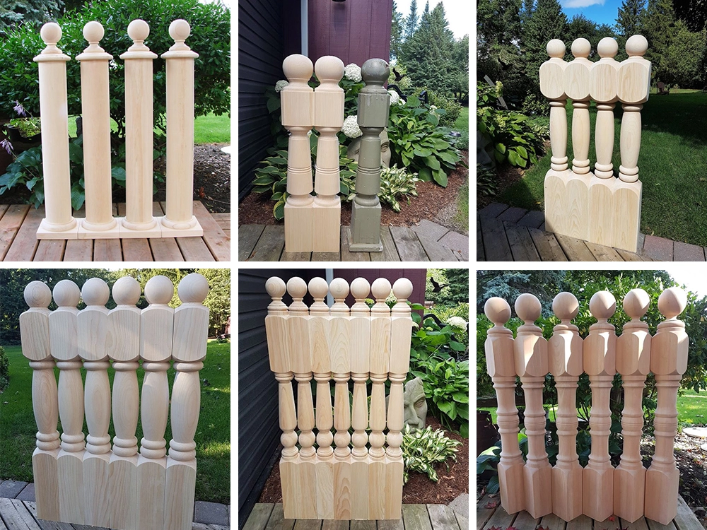 Double-tool automatic loading and unloading CNC lathe can process wood newel