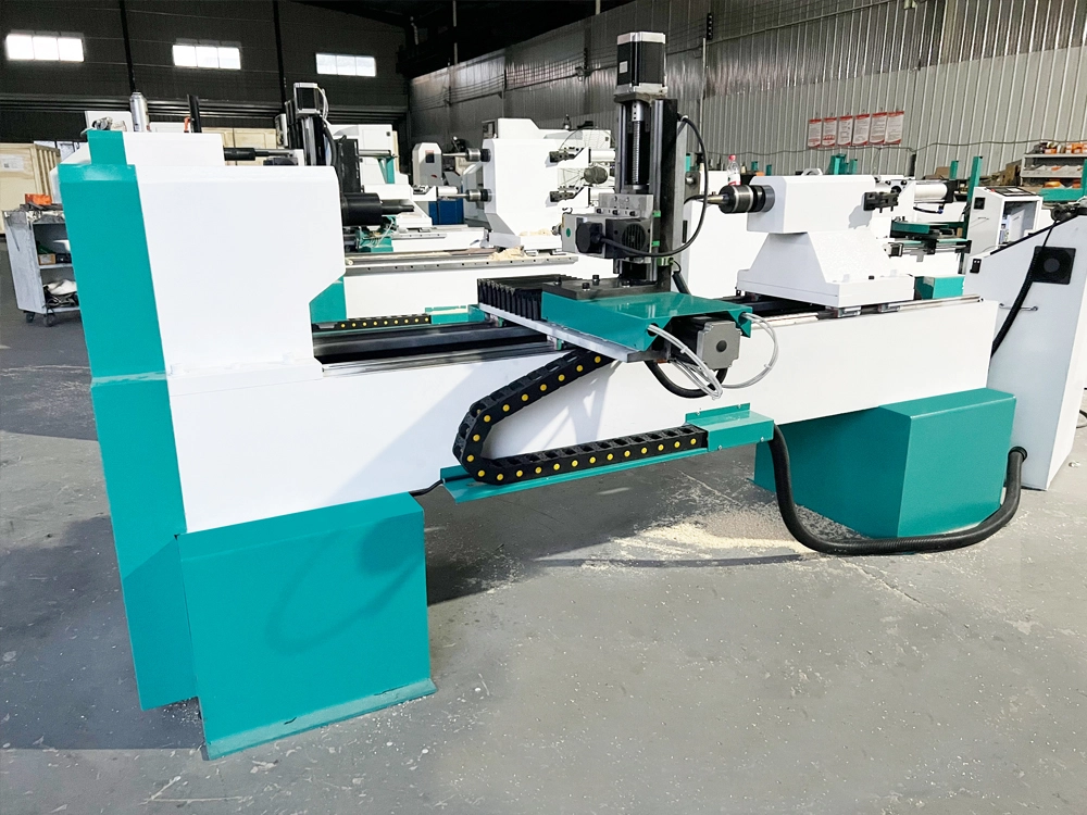 Rear left view of pool cue CNC wood milling machine