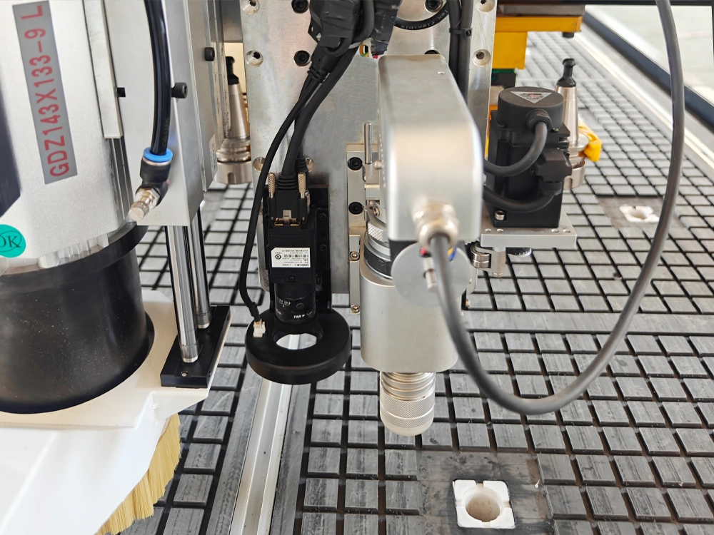 CCD camera (second from left) and oscillating tool (third from left)