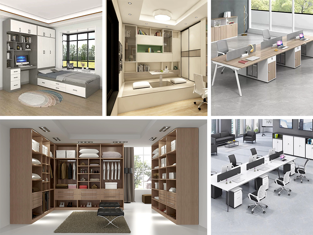 The CNC ATC router with automatic loading and unloading can process various wardrobes, storage cabinets, etc.