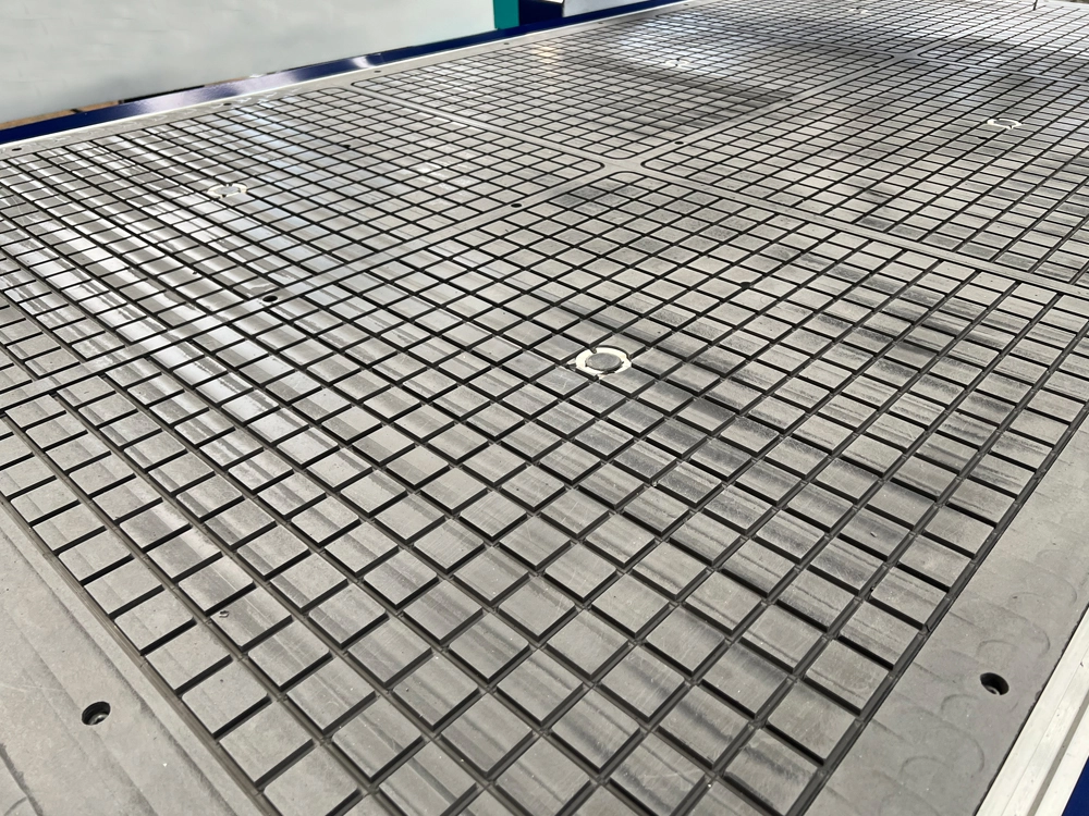 Vacuum adsorption workbench for CNC router with oscillating knife