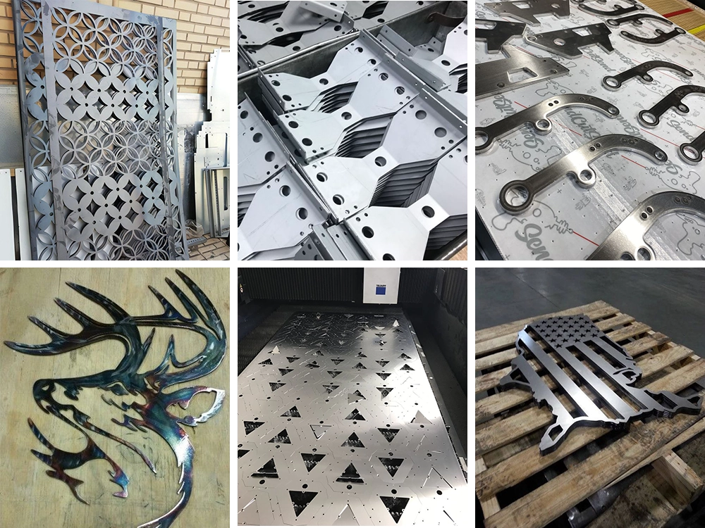 Example of cutting metal door panels, metal parts, and metal decorations using a CNC fiber laser cutting machine