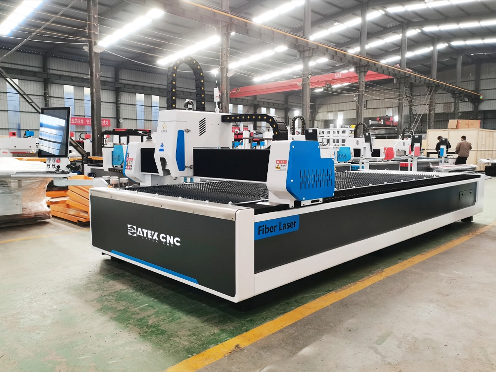 Front left view of 5x10ft fiber laser cutter