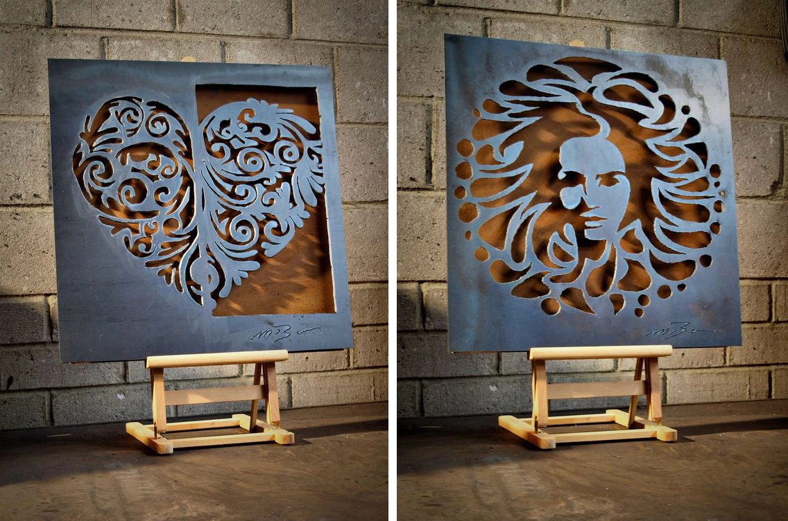 Example of CNC plasma cutting machine processing AD panels