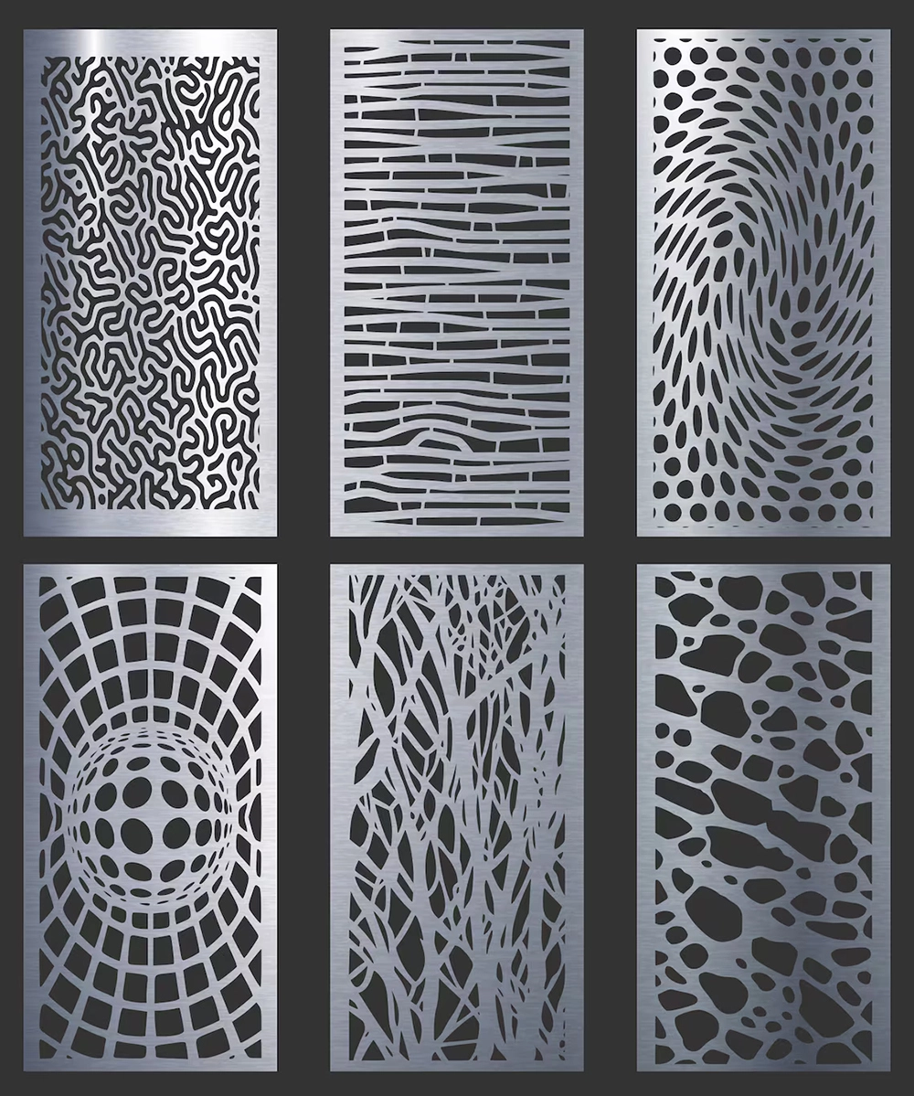 Example of CNC plasma cutting machine cutting metal door panels