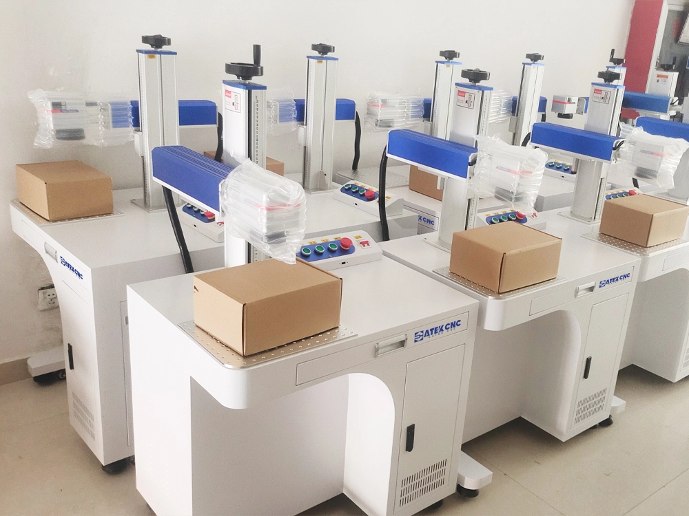 Cabinet style laser marking machine in the warehouse