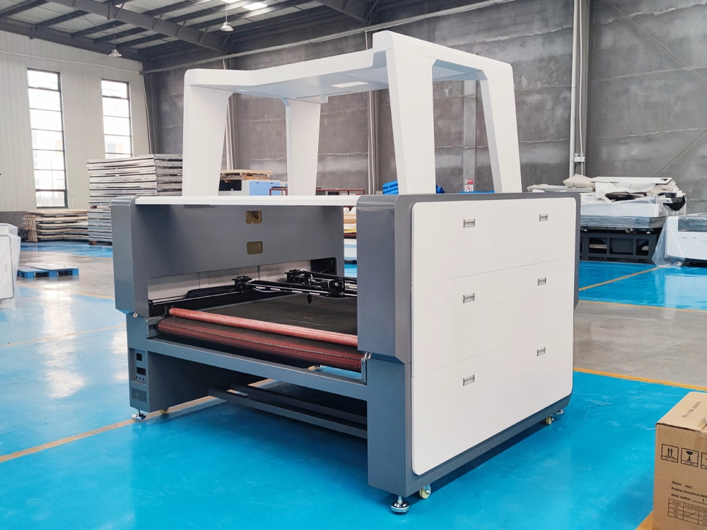 Rear right view of CO2 laser fabric cutting machine