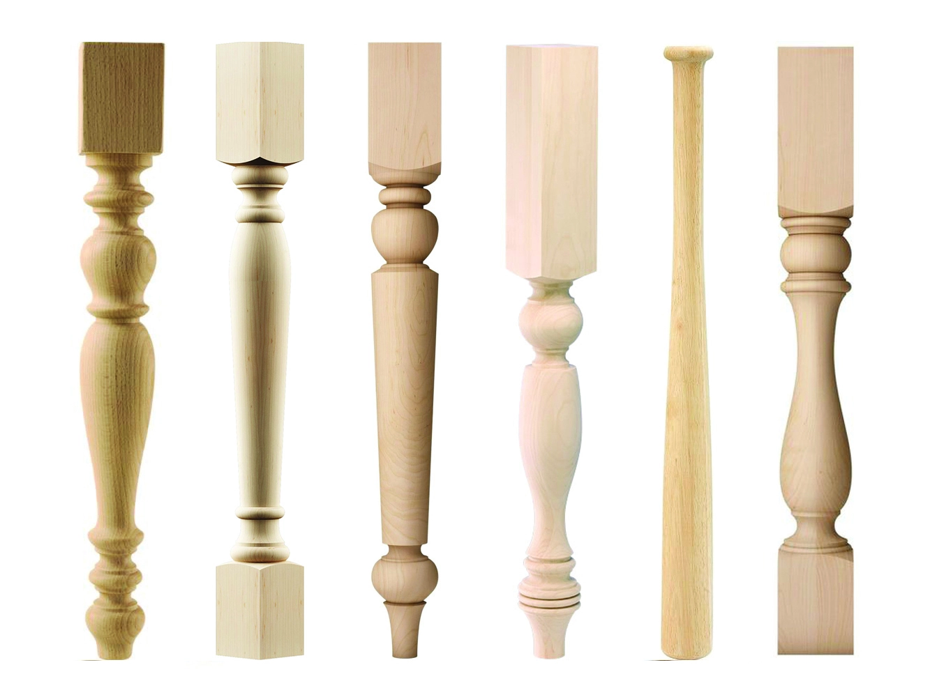 Examples of automatic feeding CNC woodworking lathes for machining stair columns, table legs, and baseball bats