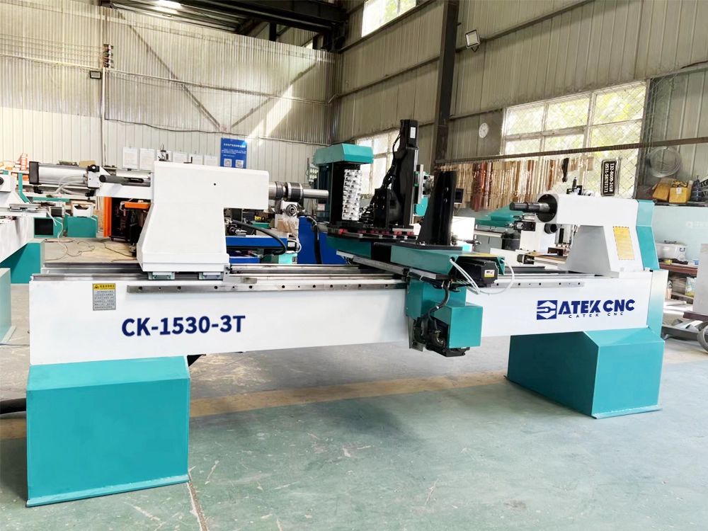 Front left of three-function switchable CNC wood lathe