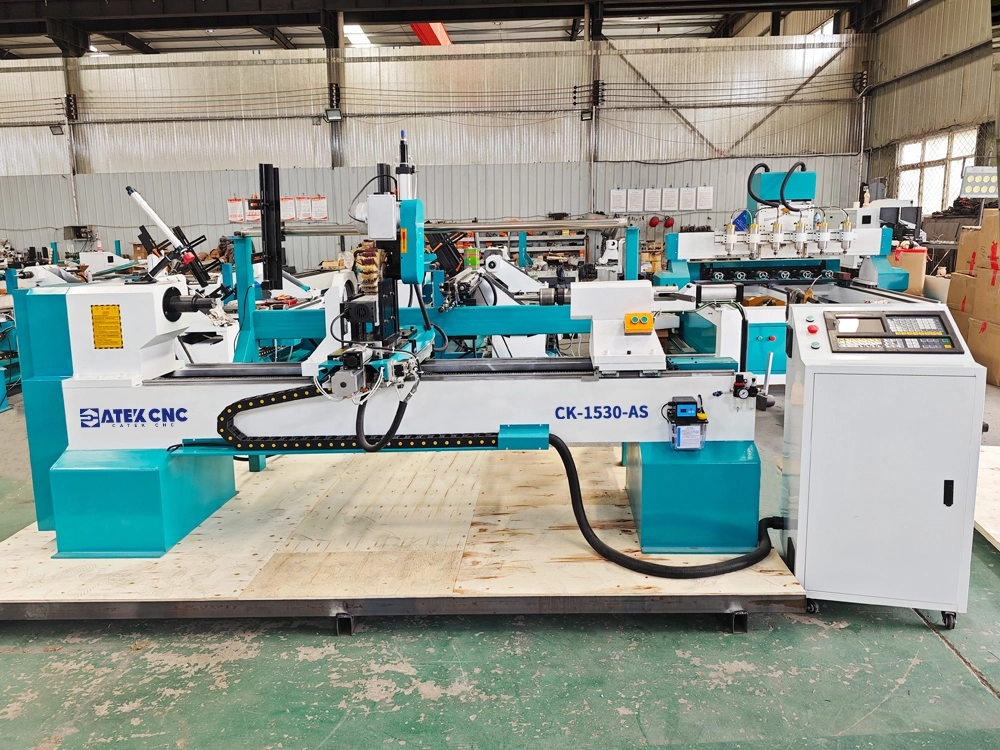 CK-1530-AS - A CNC wood lathe with automatic loading-and-unloading and multifunctional spindle