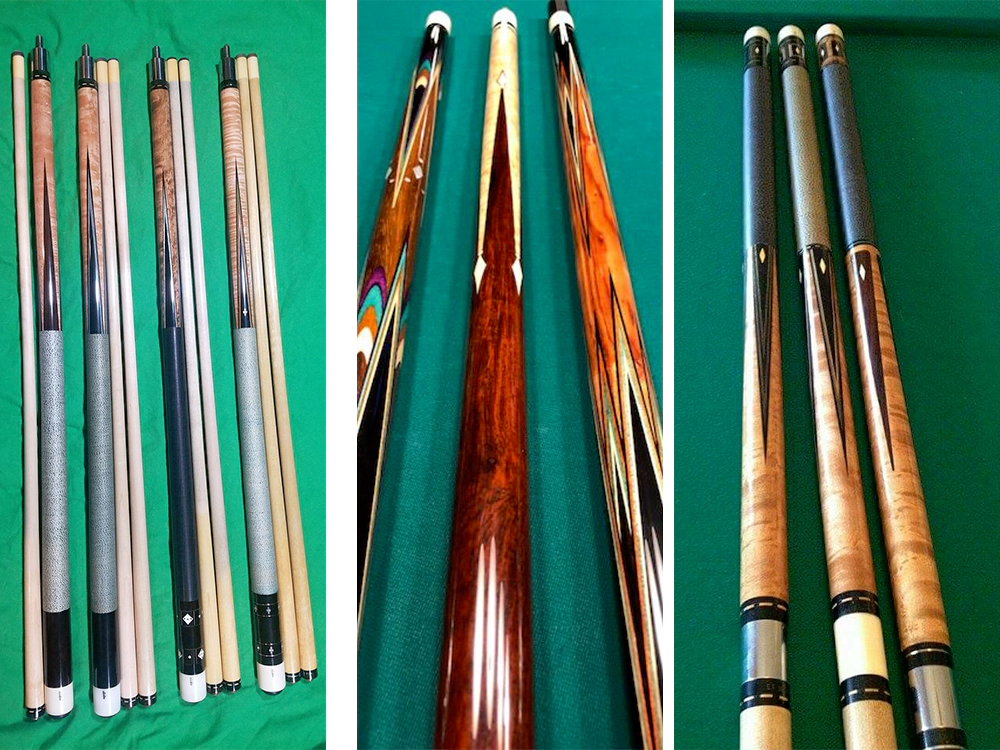 The 3-station pool cue lathe can process pool cue